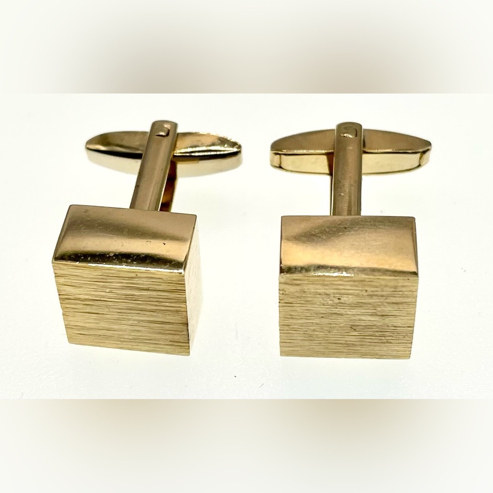 3 for $30 Vintage Sarah Coventry Daytona 500 Cufflinks Gold Tone Cubed